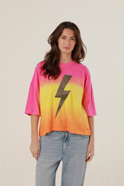 T - SHIRT ANGIE DIP DYE PINK XS - ONE TEE