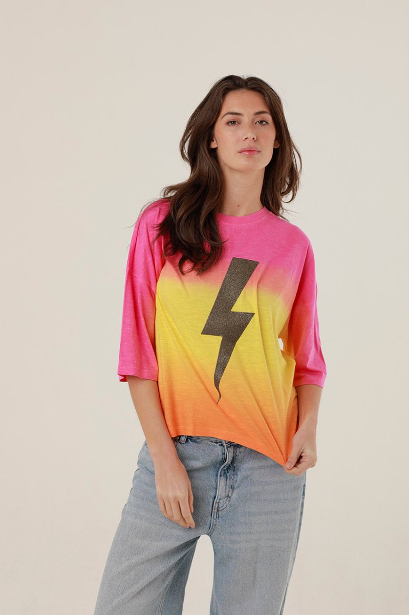 T - SHIRT ANGIE DIP DYE PINK XS - ONE TEE