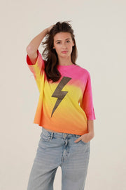 T - SHIRT ANGIE DIP DYE PINK XS - ONE TEE