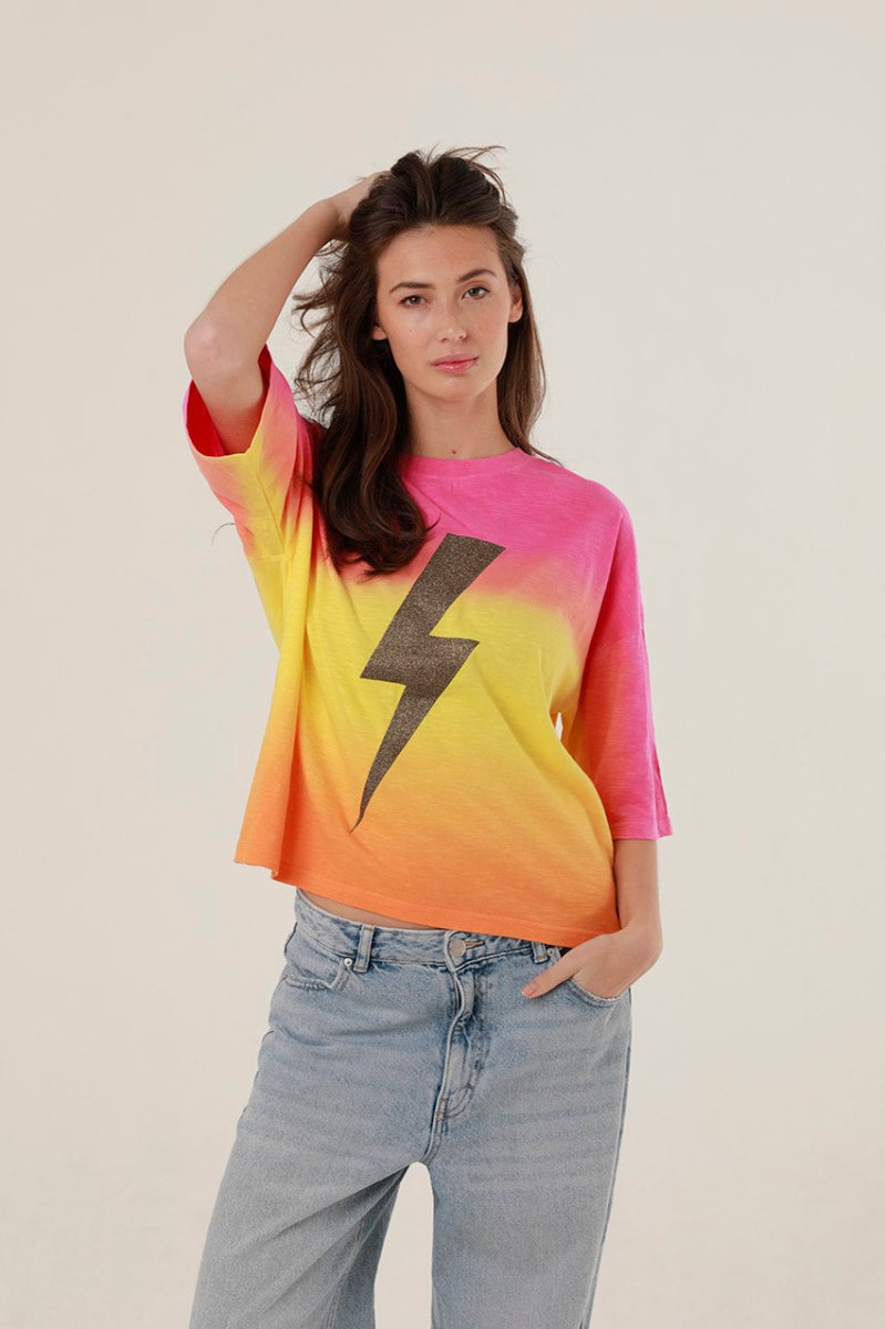 T - SHIRT ANGIE DIP DYE PINK XS - ONE TEE