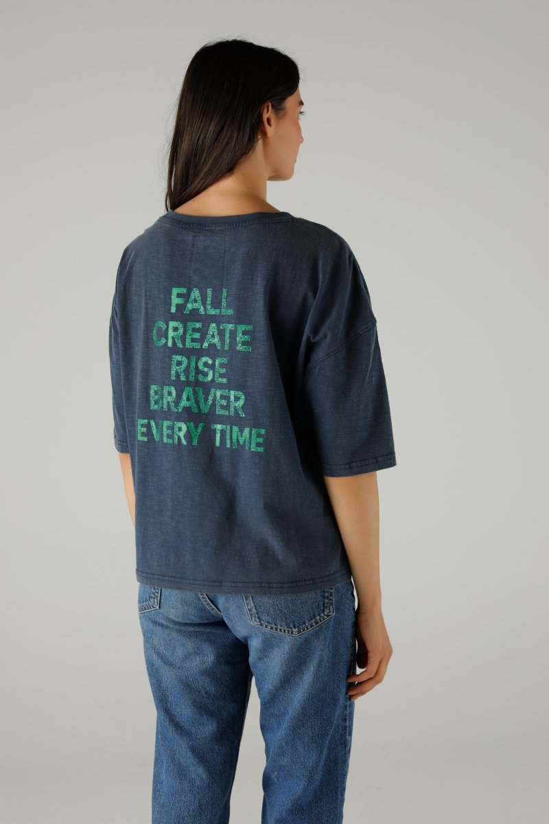 T-SHIRT ANGIE INDIGO XS INDIGO - ONE TEE