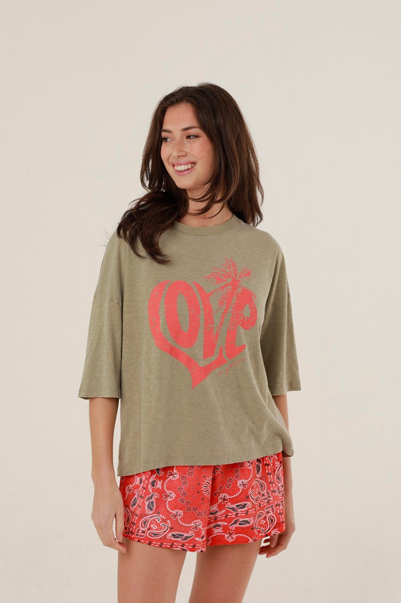 T - SHIRT ANNA KAKI XS - ONE TEE