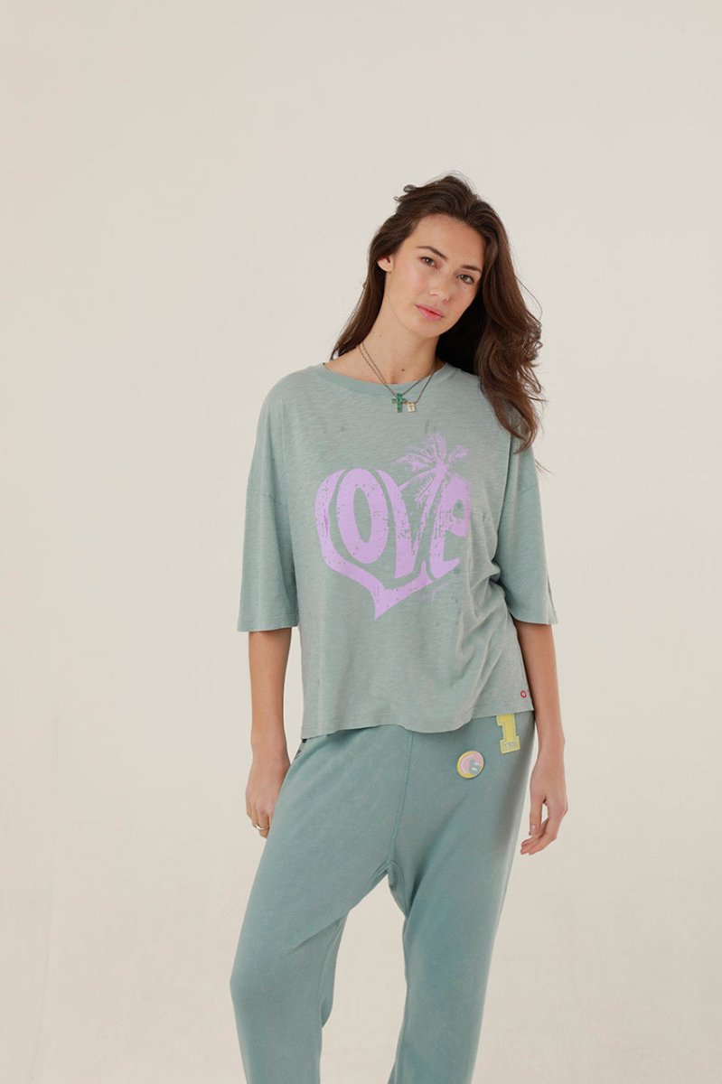 T - SHIRT ANNA STONE BLUE XS - ONE TEE