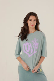 T - SHIRT ANNA STONE BLUE XS - ONE TEE