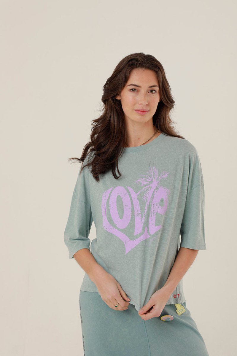 T - SHIRT ANNA STONE BLUE XS - ONE TEE