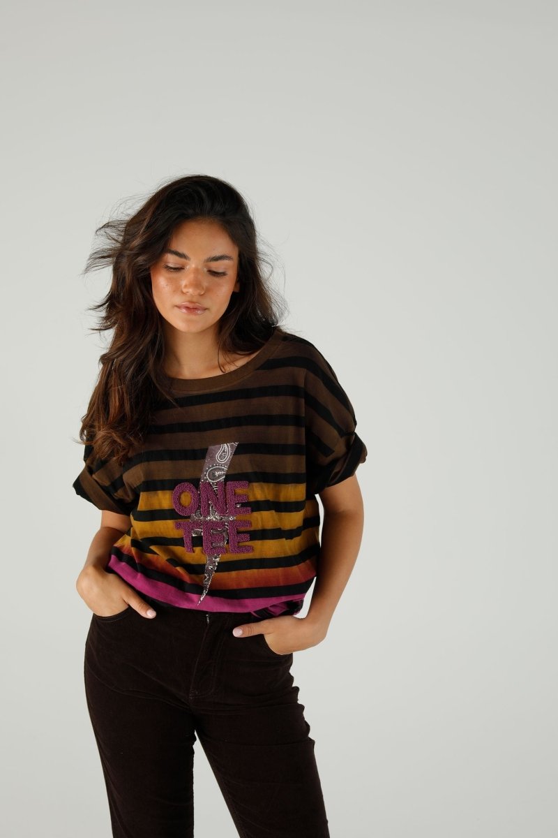 T-SHIRT AVA COCOA XS COCOA - ONE TEE