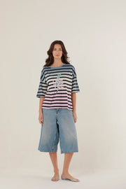 T - SHIRT AVA STONE BLUE XS - ONE TEE