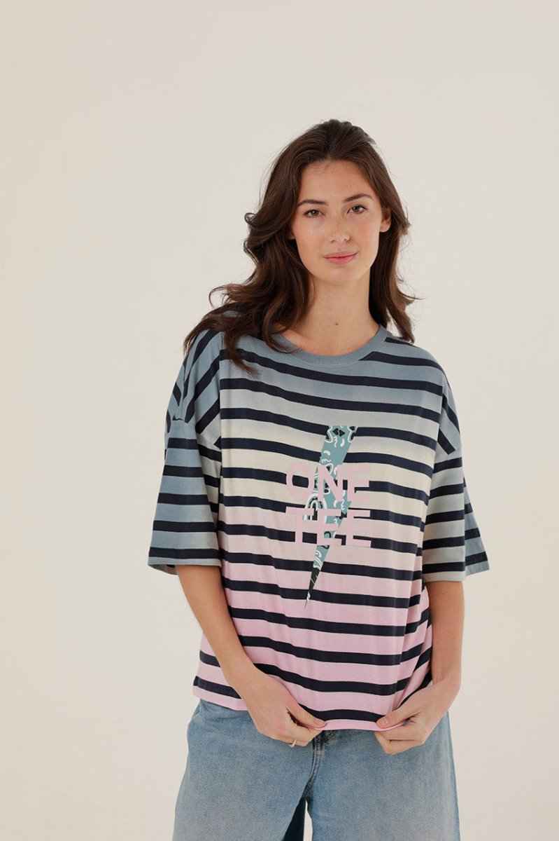 T - SHIRT AVA STONE BLUE XS - ONE TEE