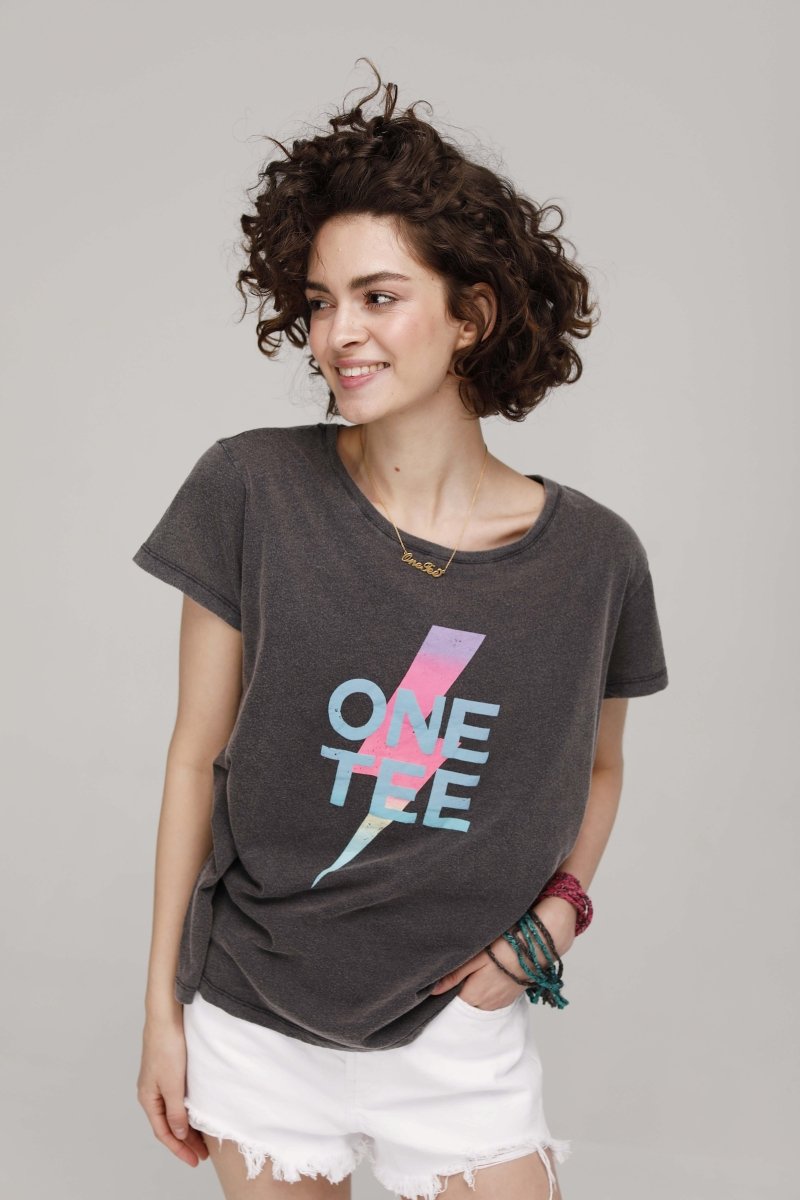 T - SHIRT AVA TIE CARBONE XS - ONE TEE