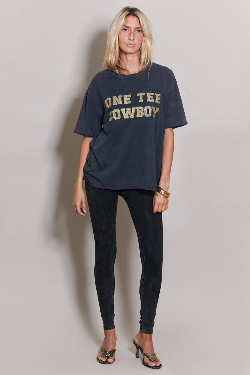 T - SHIRT CHARLY PRINT GOLD CARBONE XS - ONE TEE
