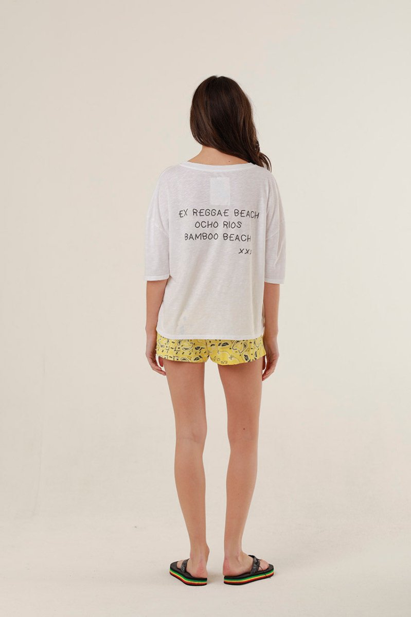 T - SHIRT FLORE WHITE XS - ONE TEE