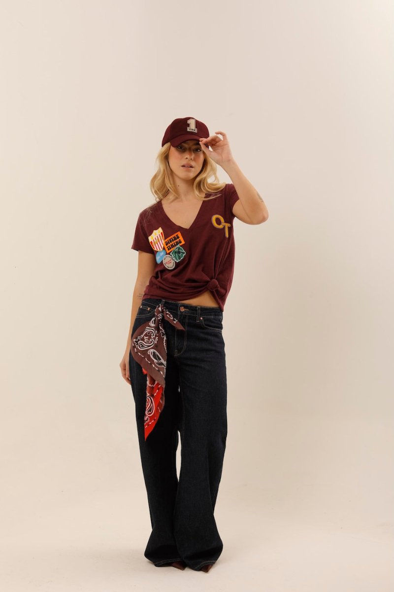 T - SHIRT GABY BURGUNDY XS - ONE TEE