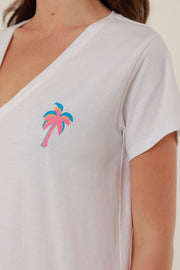 T - SHIRT HALINA V WHITE XS - ONE TEE