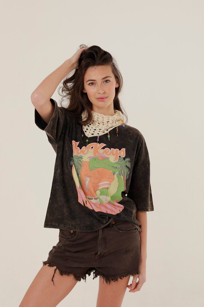 T - SHIRT HAYLIE CARBONE XS - ONE TEE