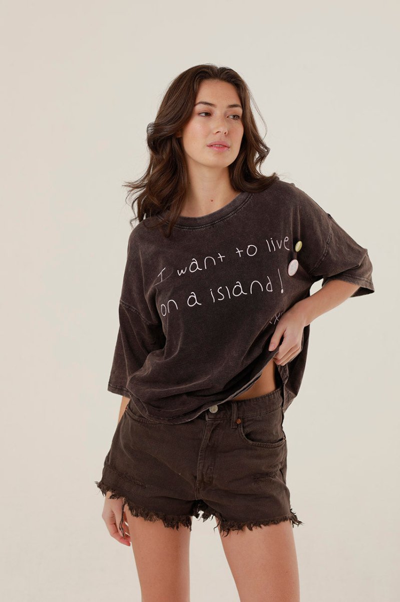 T - SHIRT ILDA CARBONE XS - ONE TEE