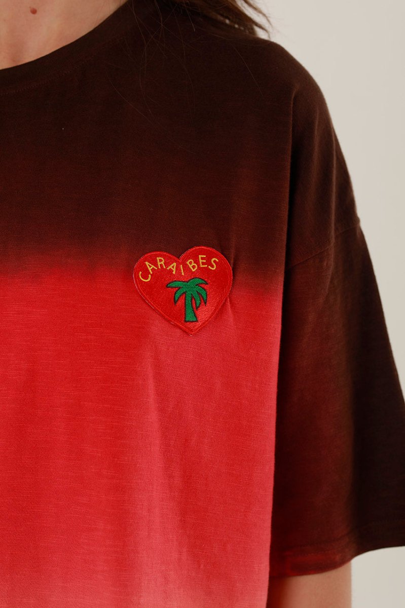 T - SHIRT INAYA DIP DYE CHOCO XS - ONE TEE