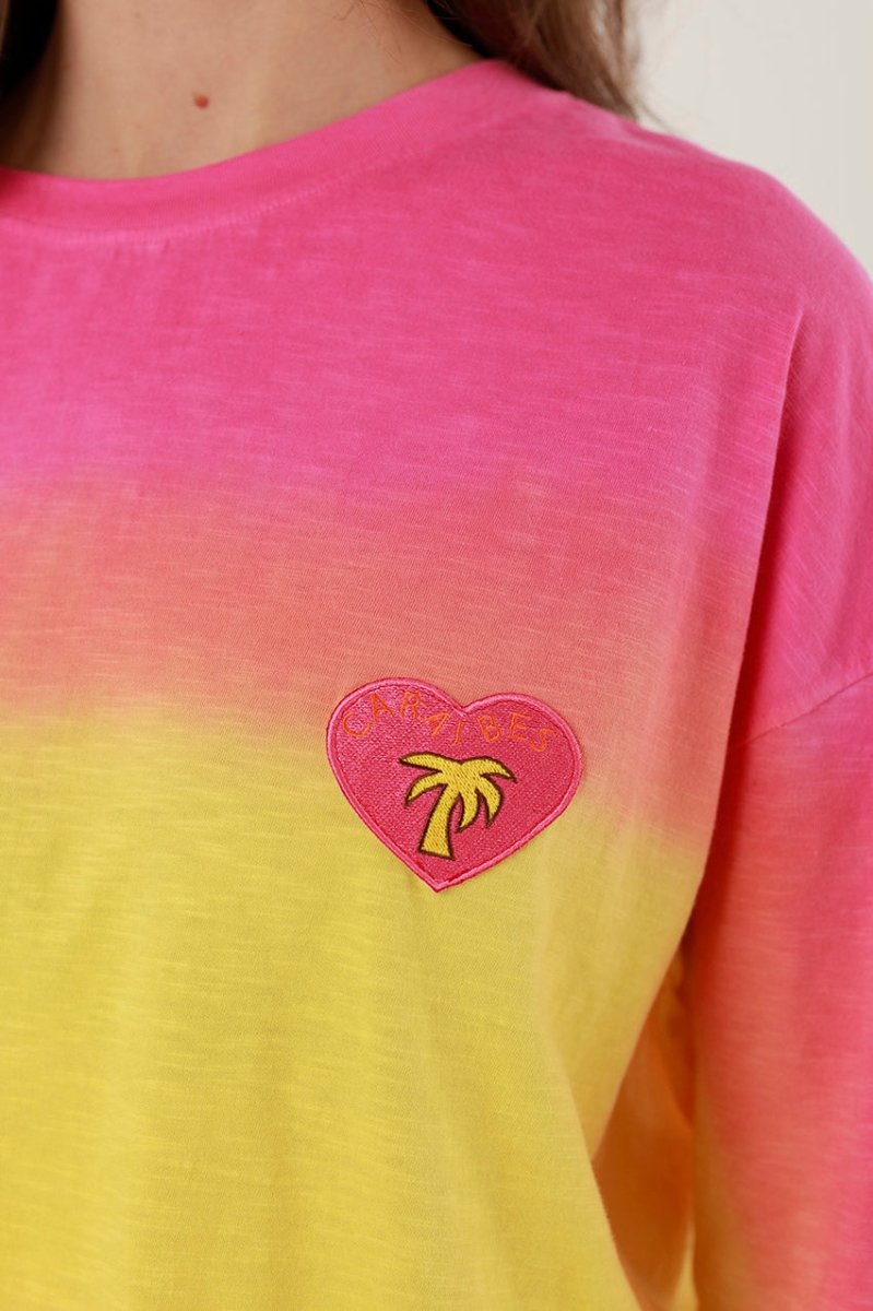 T - SHIRT INAYA DIP DYE PINK XS - ONE TEE