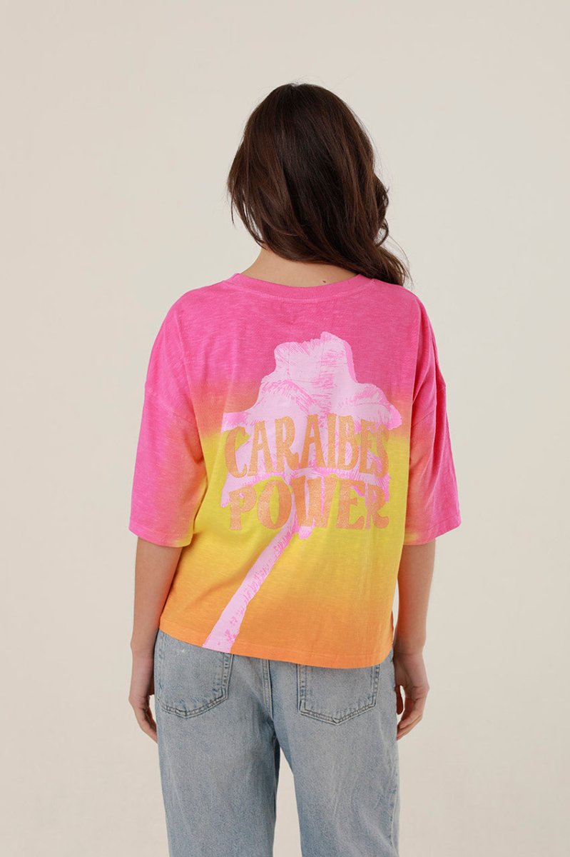 T - SHIRT INAYA DIP DYE PINK XS - ONE TEE