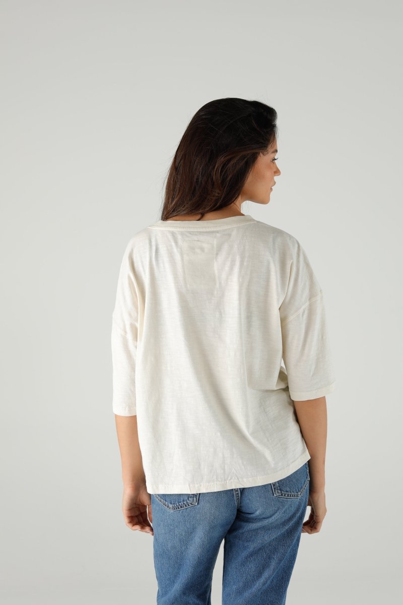 T-SHIRT LEON IVORY XS IVORY - ONE TEE