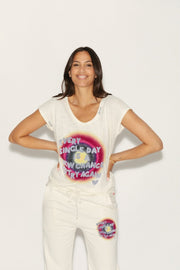 T - SHIRT ROSA IVOIRE XS - ONE TEE