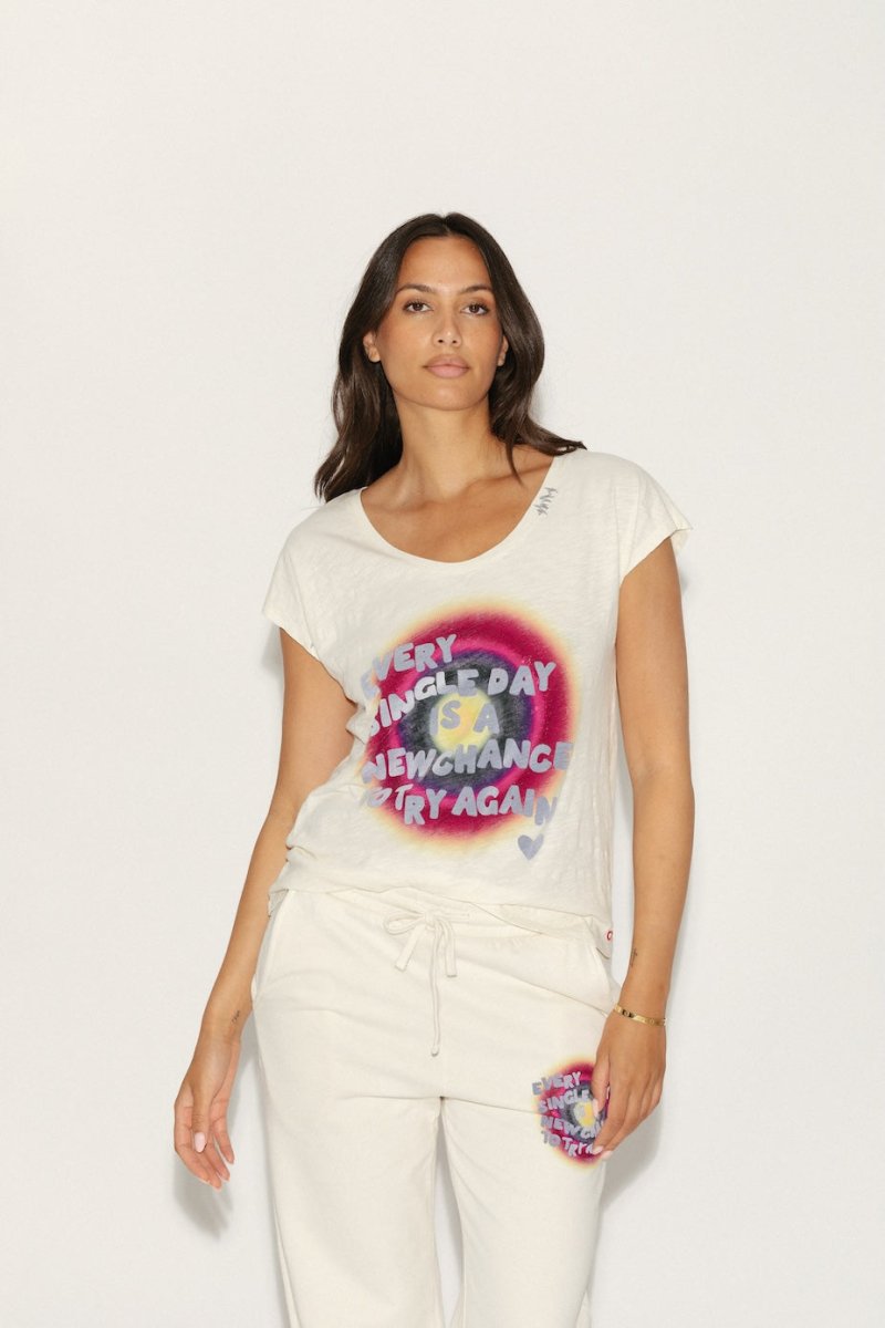 T - SHIRT ROSA IVOIRE XS - ONE TEE