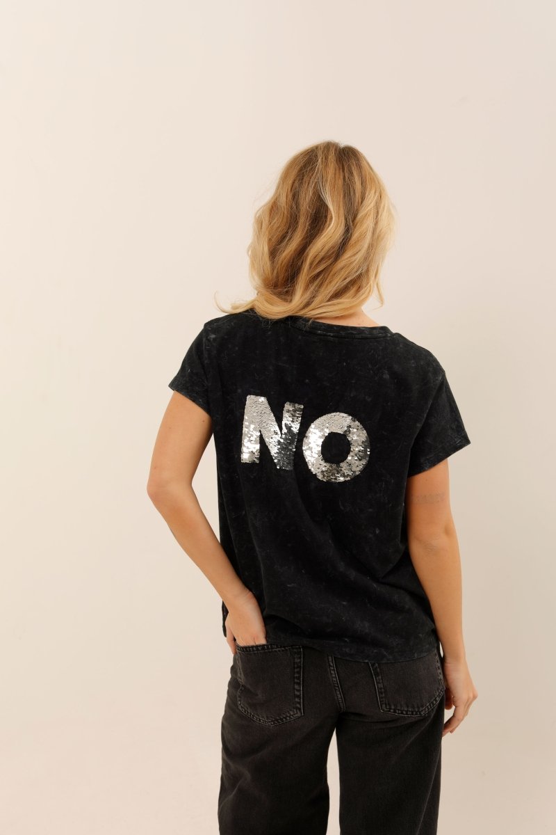 T - SHIRT ZEIA CARBONE / SEQUIN ARGENT XS - ONE TEE