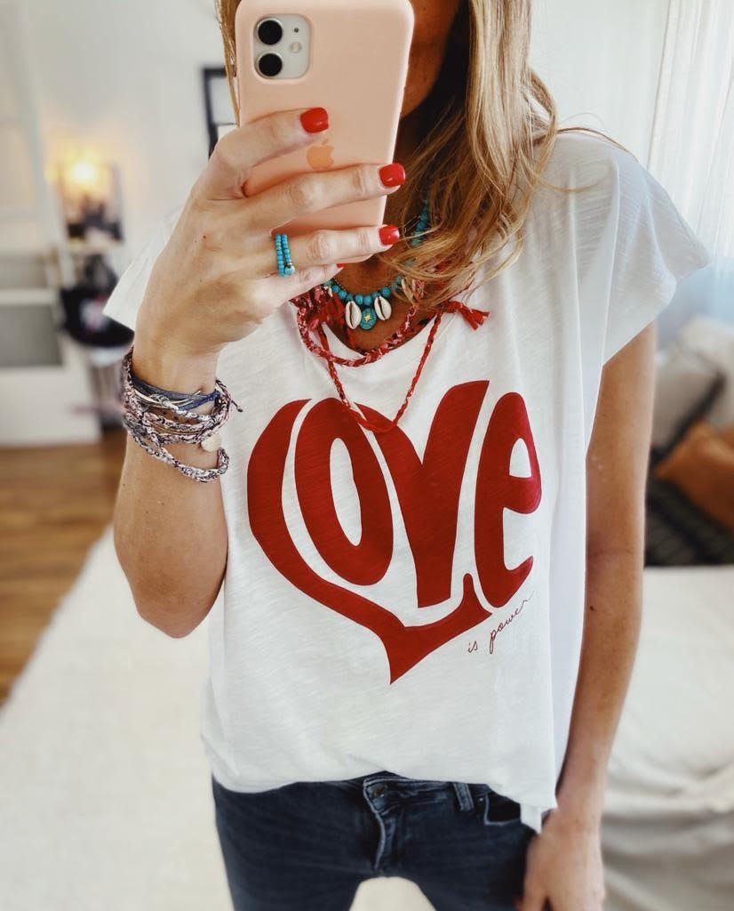 TEE SHIRT ANNA BLANC ROUGE XS - ONE TEE