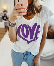 TEE SHIRT ANNA BLANC VIOLET XS - ONE TEE