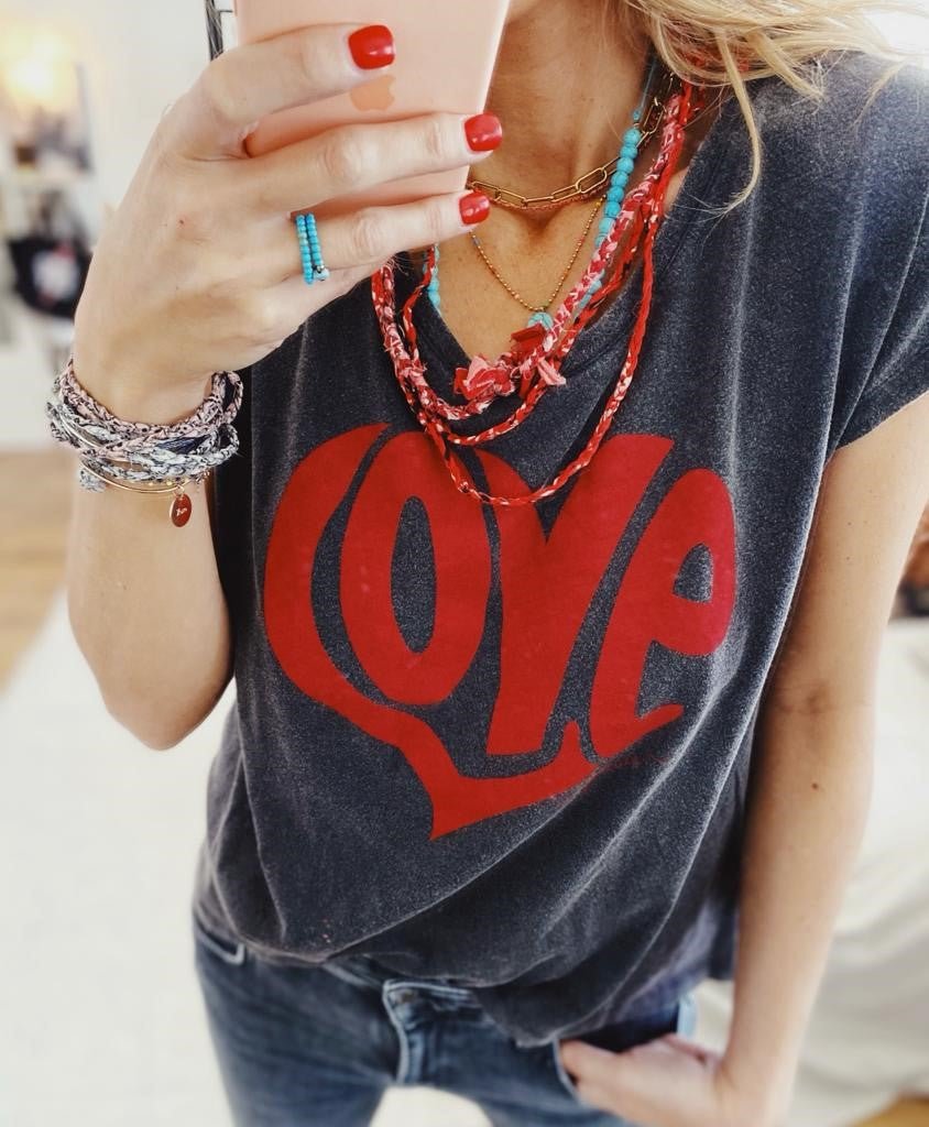 TEE SHIRT ANNA RED PERSIAN XS - ONE TEE