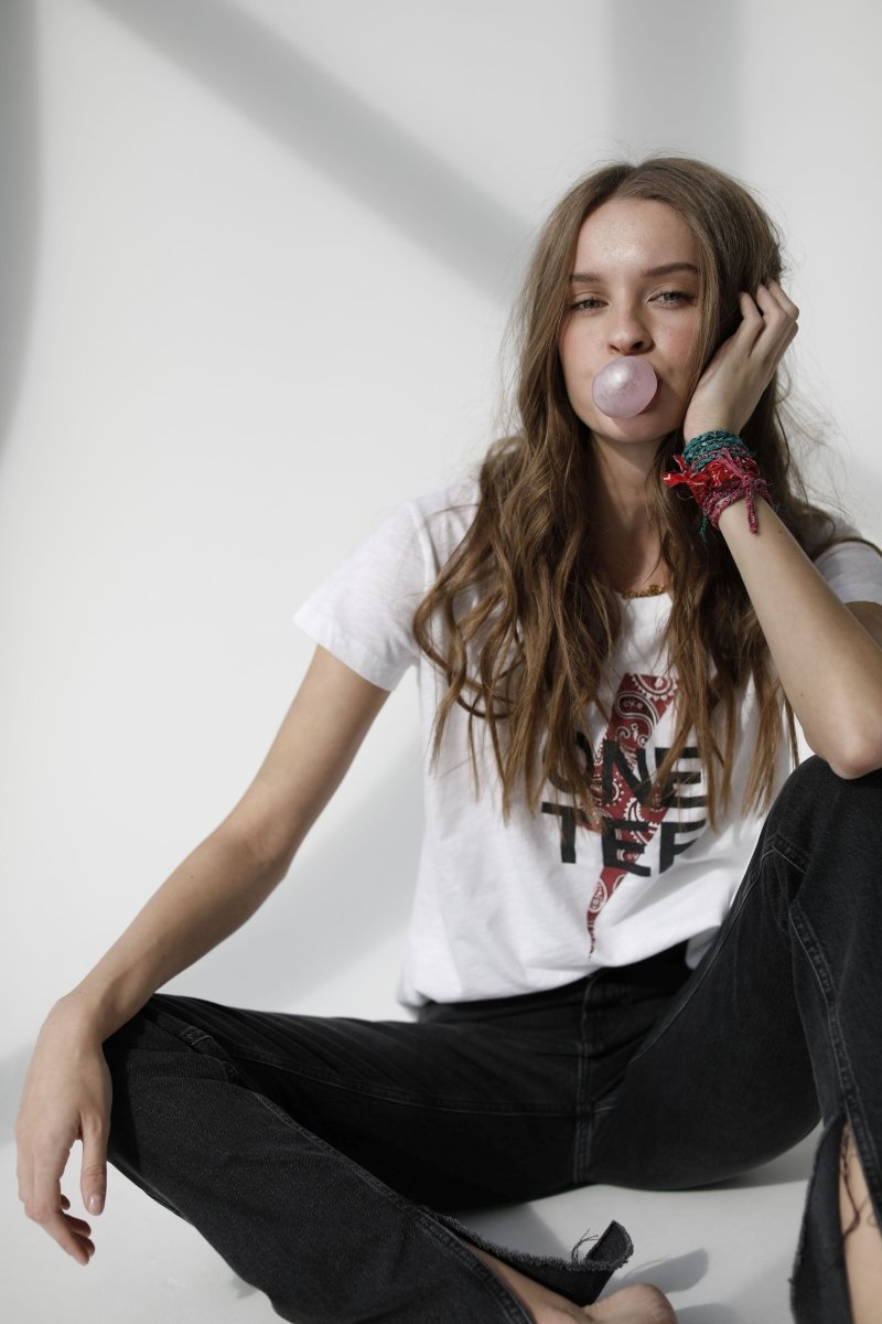 TEE SHIRT AVA BANDANA BLANC/ BANDANA ROUGE XS - ONE TEE