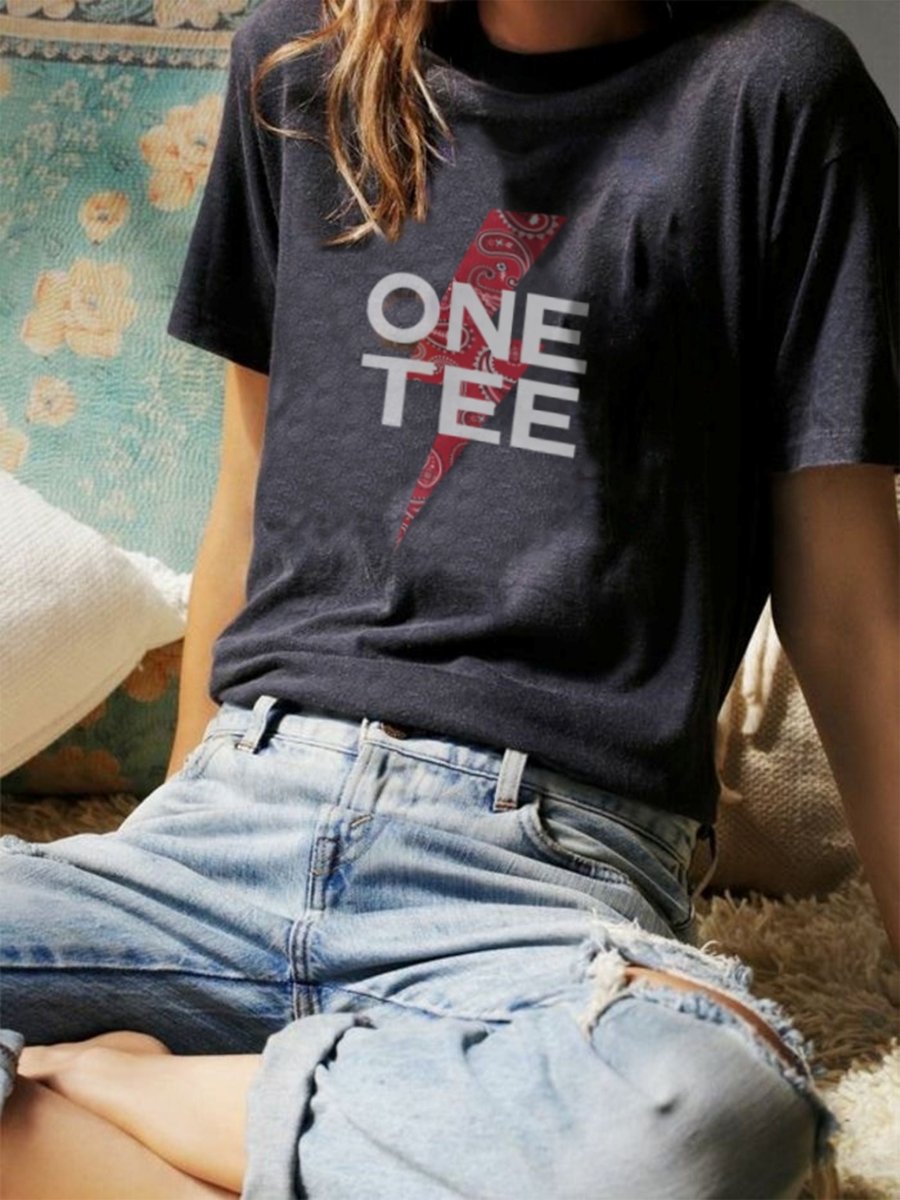 TEE SHIRT AVA BANDANA CARBONE/ BANDANA ROUGE XS - ONE TEE