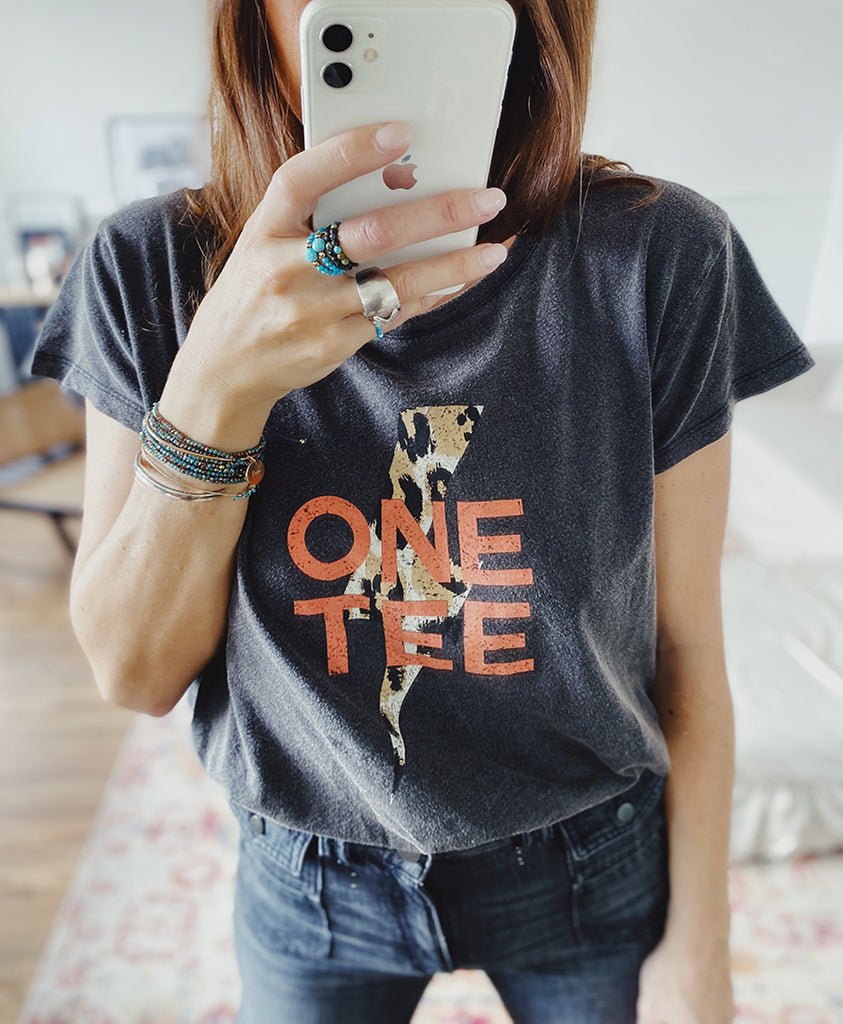 TEE SHIRT AVA LEO CARBONE/ ORANGE XS - ONE TEE