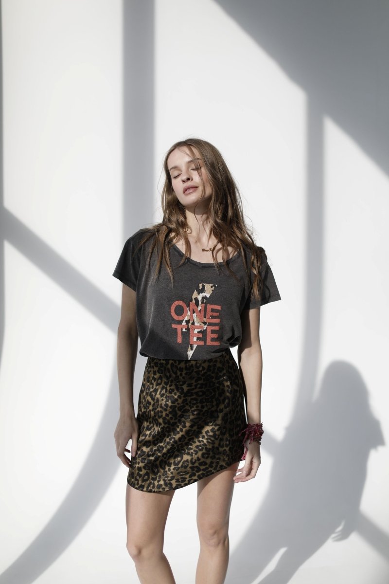 TEE SHIRT AVA LEO CARBONE/ ORANGE XS - ONE TEE