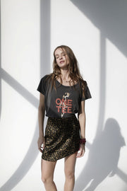 TEE SHIRT AVA LEO CARBONE/ ORANGE XS - ONE TEE