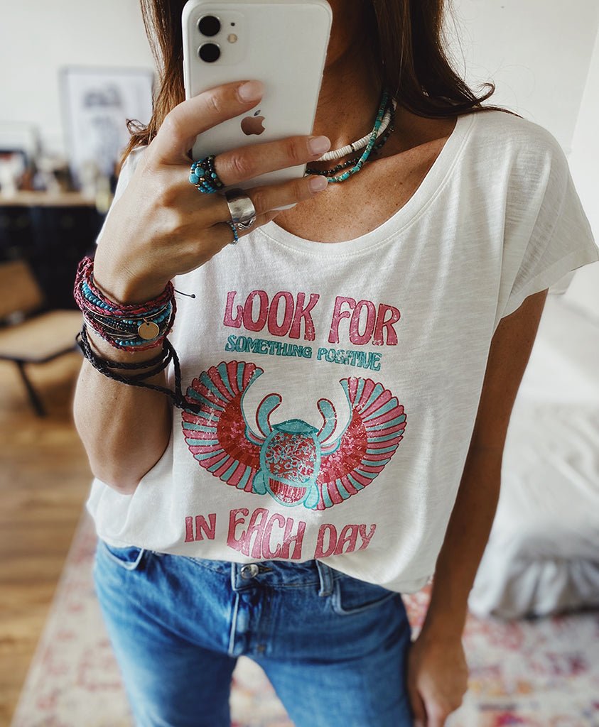 TEE SHIRT ESTHER IVOIRE XS - ONE TEE