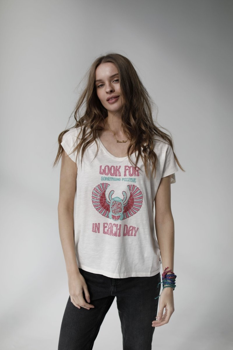 TEE SHIRT ESTHER IVOIRE XS - ONE TEE