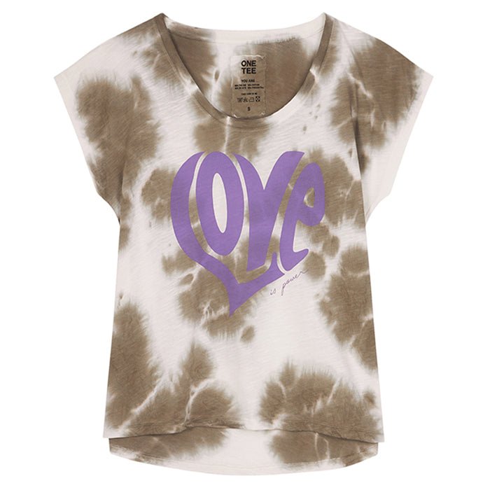 TEE - SHIRT MANCHE COURTE ANNETTE KAKI print violet XS - ONE TEE