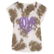 TEE - SHIRT MANCHE COURTE ANNETTE KAKI print violet XS - ONE TEE