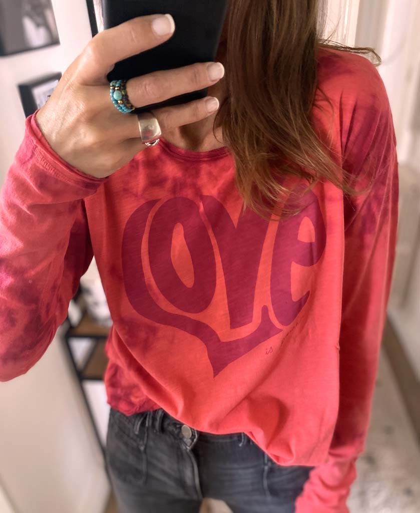 TEE - SHIRT MANCHE LONGUE ANNETTE RED TIE & DYE XS - ONE TEE