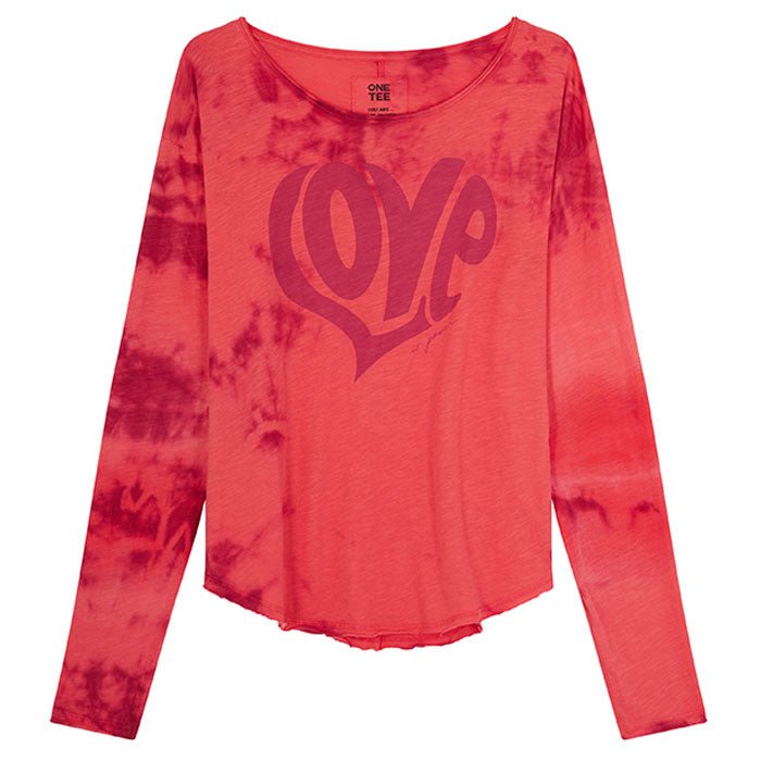 TEE - SHIRT MANCHE LONGUE ANNETTE RED TIE & DYE XS - ONE TEE
