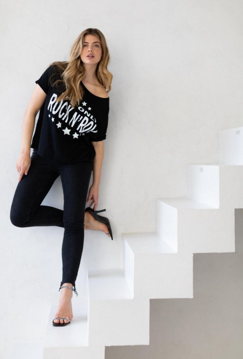 TEE SHIRT ROCK NOIR XS - ONE TEE