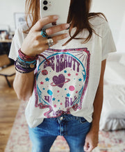 TEE SHIRT ROSE IVOIRE XS - ONE TEE