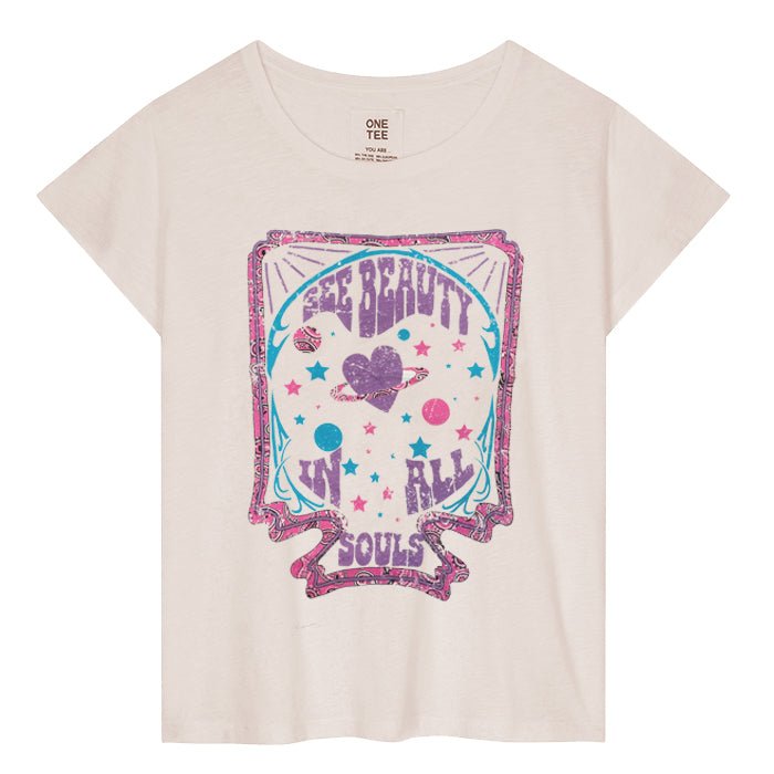 TEE SHIRT ROSE IVOIRE XS - ONE TEE