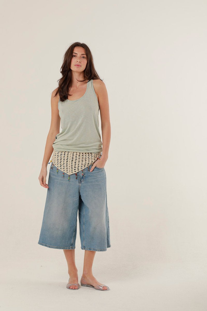 TOP MIA STONE BLUE XS - ONE TEE