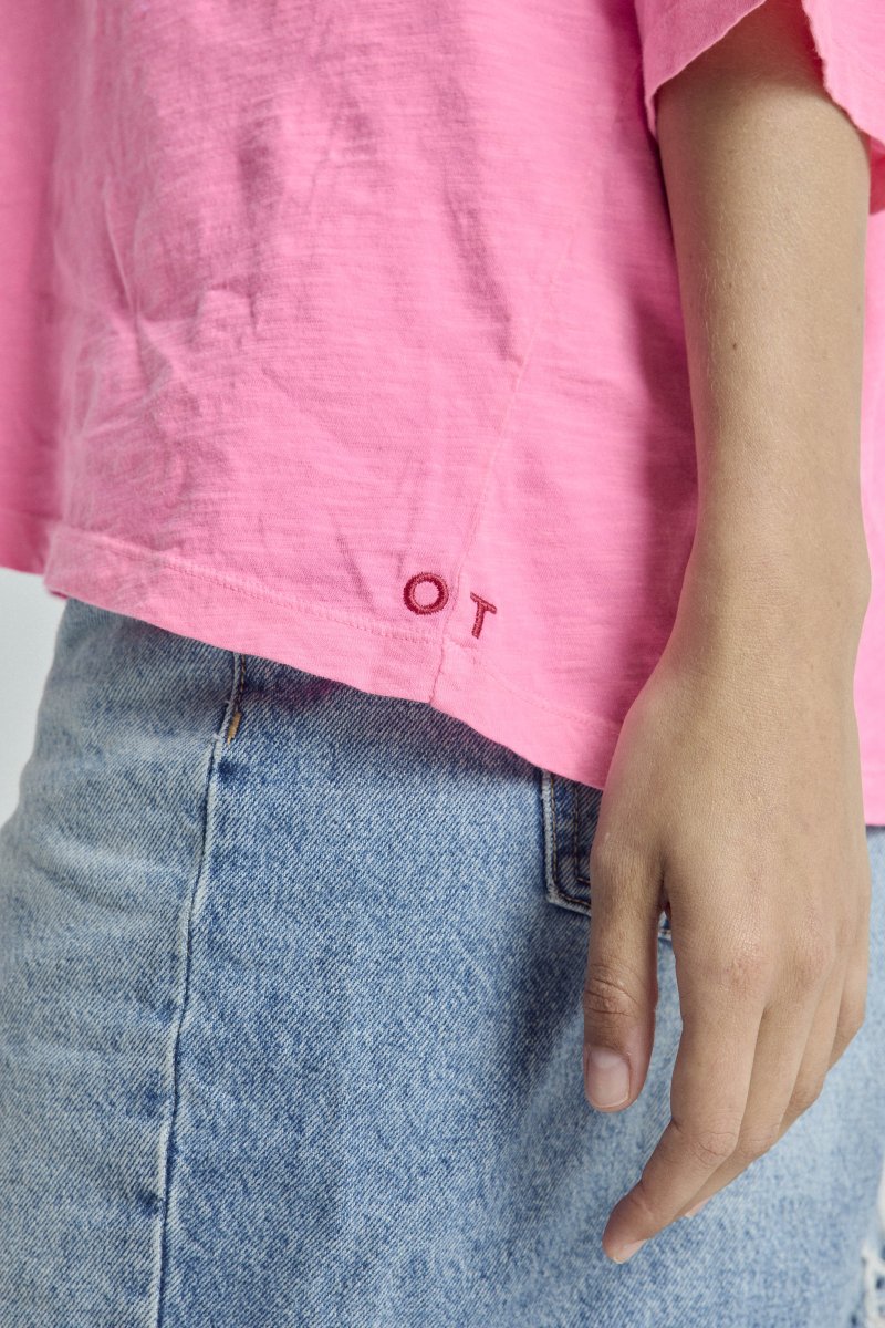 T-shirt Véronika col rond - 📖12 Capsule 2 PINK FLUO XS - ONE TEE X VERONIKA LOUBRY