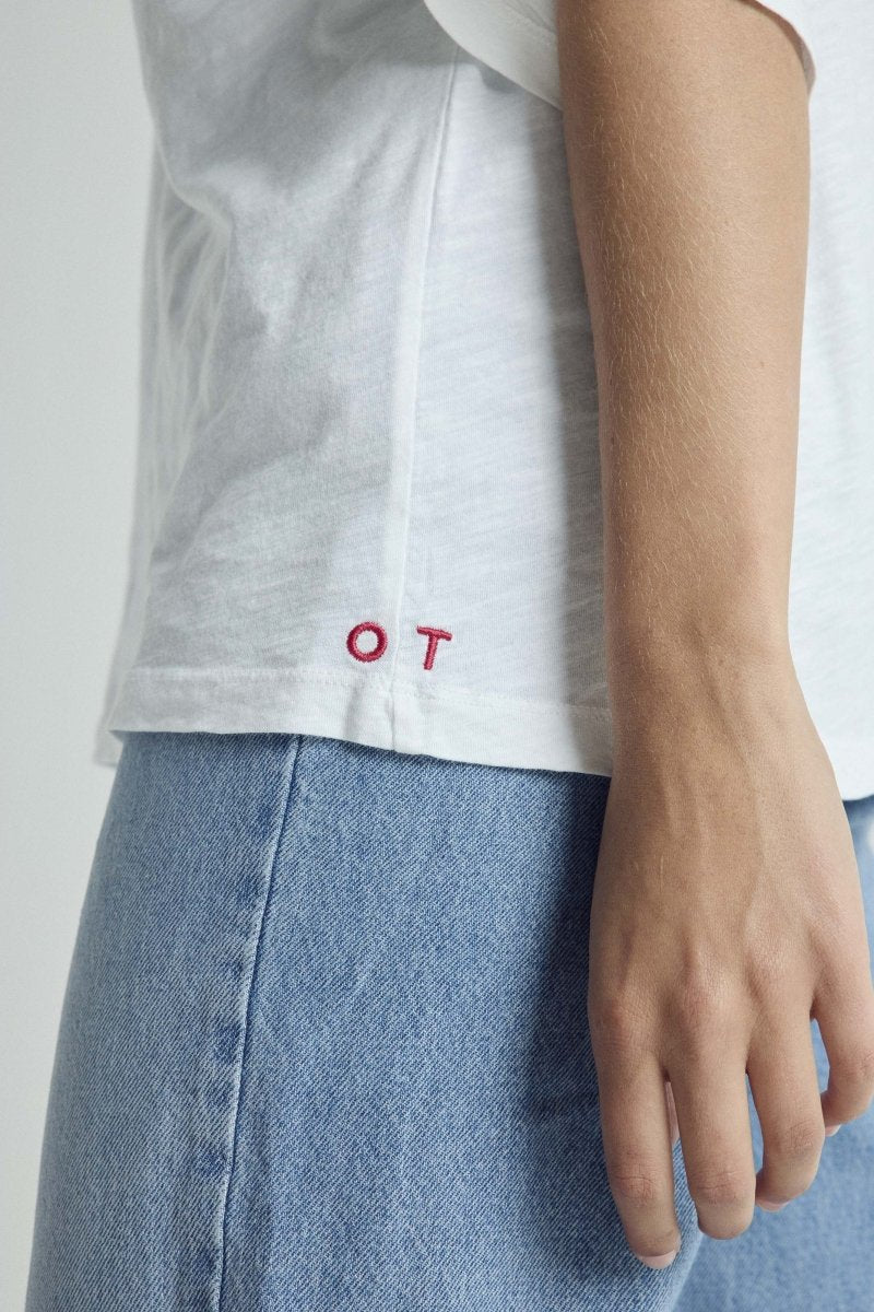 T-shirt Véronika col V - 📖12 Capsule 2 BLANC XS - ONE TEE X VERONIKA LOUBRY