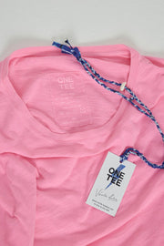 T-shirt Véronika col V - 📖12 Capsule 2 PINK FLUO XS - ONE TEE X VERONIKA LOUBRY