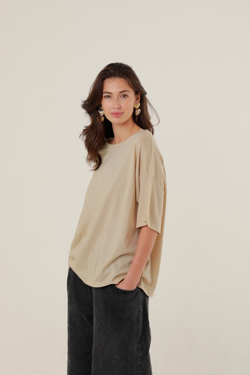 T-shirt Véronika Gold GOLD XS - ONE TEE X VERONIKA LOUBRY